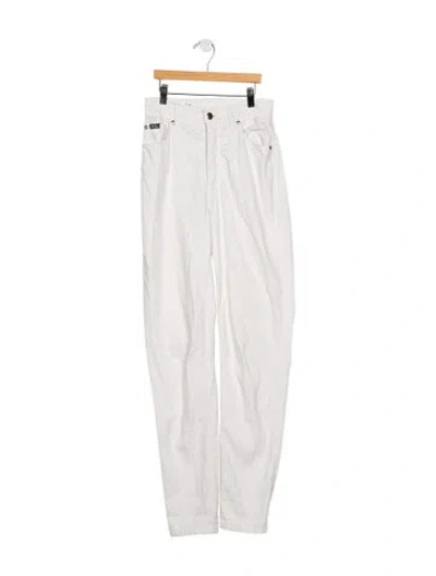 Pre-owned Escada High-rise Straight Leg Jeans In White