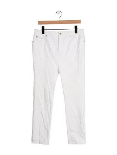 Pre-owned Escada High-rise Straight Leg Jeans In White