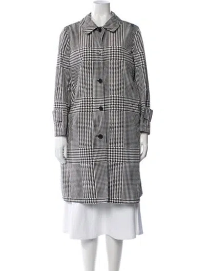 Pre-owned Escada Houndstooth Print Coat In Black/white