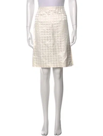 Pre-owned Escada Houndstooth Print Knee-length Skirt In Neutral