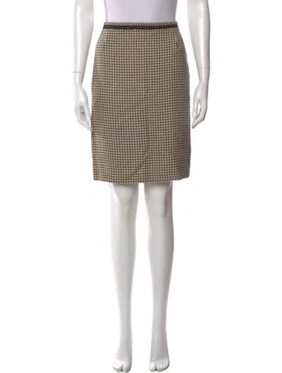 Pre-owned Escada Houndstooth Print Mini Skirt In Neutral
