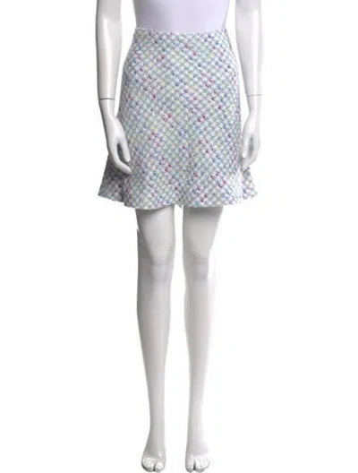 Pre-owned Escada Houndstooth Print Mini Skirt W/ Tags In Pink