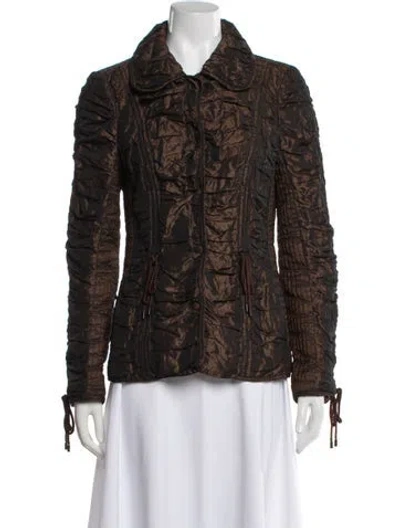 Pre-owned Escada Jacket In Brown/metallic