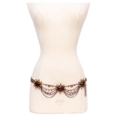 Pre-owned Escada Jewel Belt In Sand