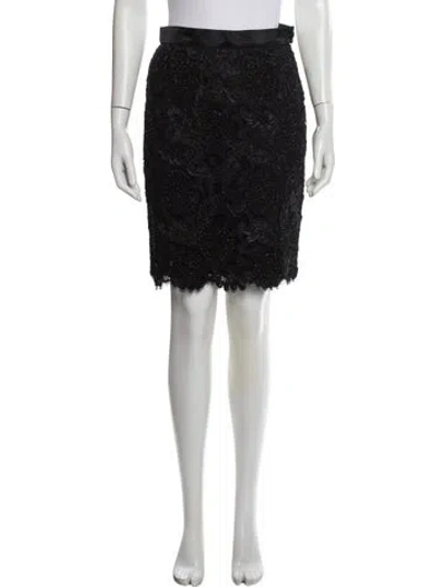 Pre-owned Escada Lace Knee-length Skirt In Black