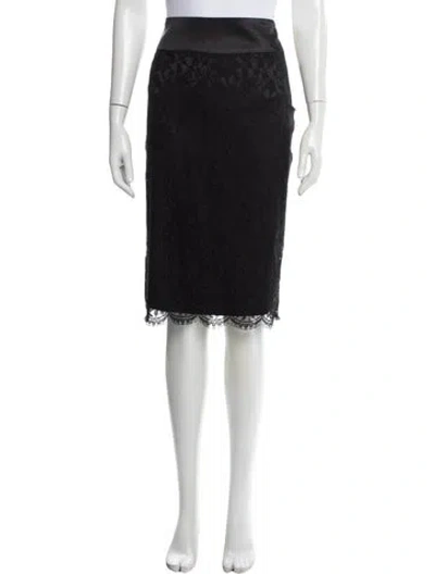 Pre-owned Escada Lace Knee-length Skirt In Black