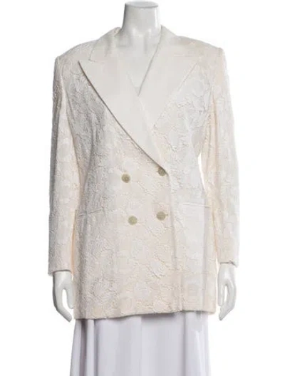 Pre-owned Escada Lace Lace Pattern Blazer In Neutral