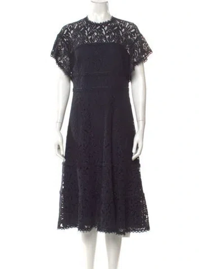 Pre-owned Escada Lace Midi Length Dress In Blue