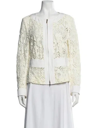Pre-owned Escada Lace Pattern Jacket In Neutral