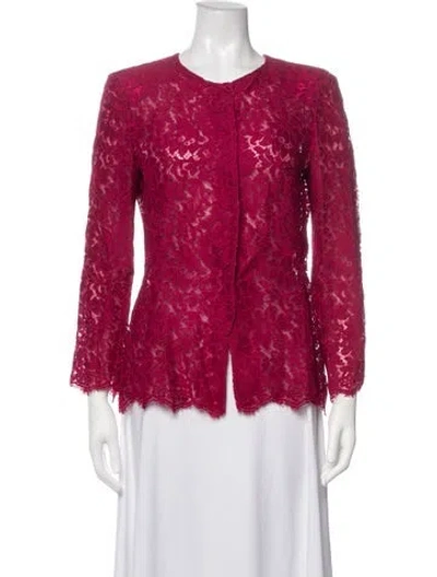 Pre-owned Escada Lace Pattern Jacket In Pink