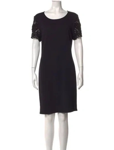 Pre-owned Escada Lace Pattern Knee-length Dress In Blue