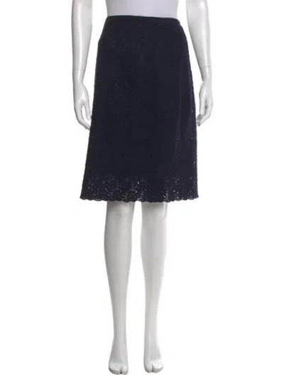Pre-owned Escada Lace Pattern Knee-length Skirt In Blue