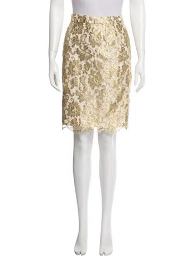 Pre-owned Escada Lace Pattern Knee-length Skirt In Brown