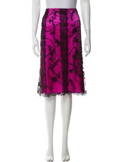 Pre-owned Escada Lace Pattern Knee-length Skirt In Pink