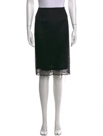 Pre-owned Escada Lace Pattern Midi Length Skirt In Black