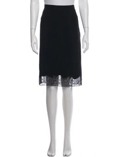 Pre-owned Escada Lace Pattern Midi Length Skirt In Blue