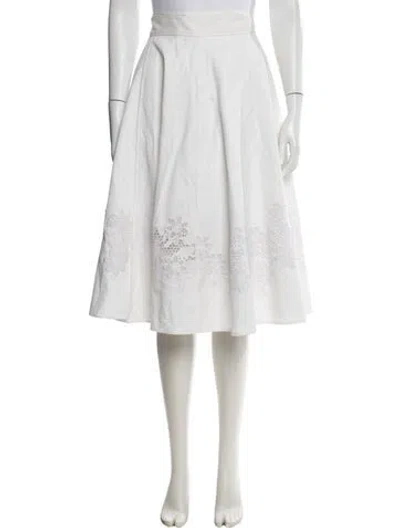 Pre-owned Escada Lace Pattern Midi Length Skirt In Neutral
