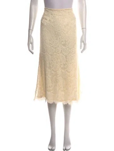 Pre-owned Escada Lace Pattern Midi Length Skirt In Neutrals