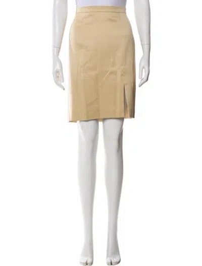 Pre-owned Escada Lace Trim Embellishment Knee-length Skirt In Neutral