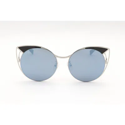 Escada Ladies Black Round Sunglasses Sesa46f-1 In ["grey"]