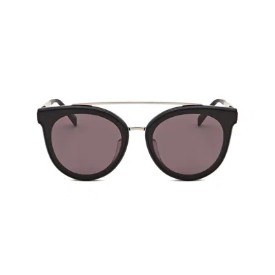 Escada Ladies Black Round Sunglasses Sesa52f-1 In ["grey"]