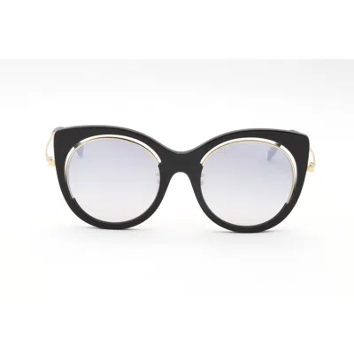 Escada Ladies Black Round Sunglasses Sesa58f-2 In ["grey"]