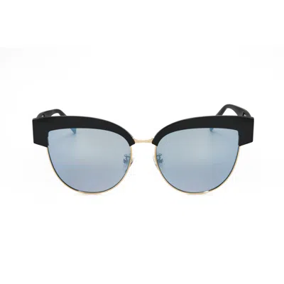 Escada Ladies Black Round Sunglasses Sesa61f-1 In ["blue"]