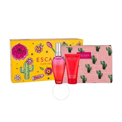 Escada Ladies Flor Del Sol Gift Set Fragrances 3614229375817 In White