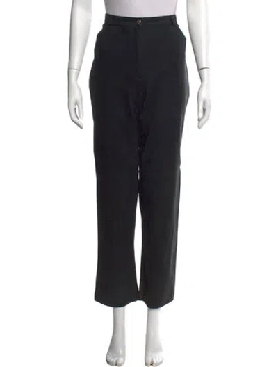 Pre-owned Escada Lamb Fur Straight Leg Pants In Black