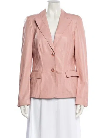 Pre-owned Escada Lamb Leather Blazer In Pink