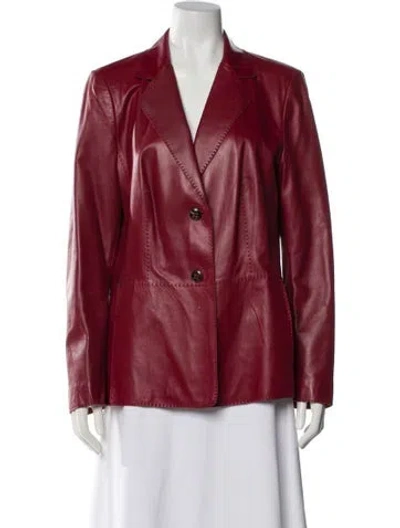 Pre-owned Escada Lamb Leather Blazer In Red