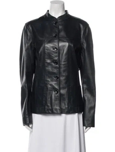 Pre-owned Escada Lamb Leather Evening Jacket In Black