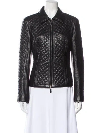 Pre-owned Escada Lamb Leather Jacket In Brown