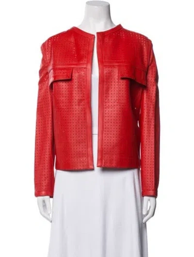 Pre-owned Escada Lamb Leather Jacket In Red