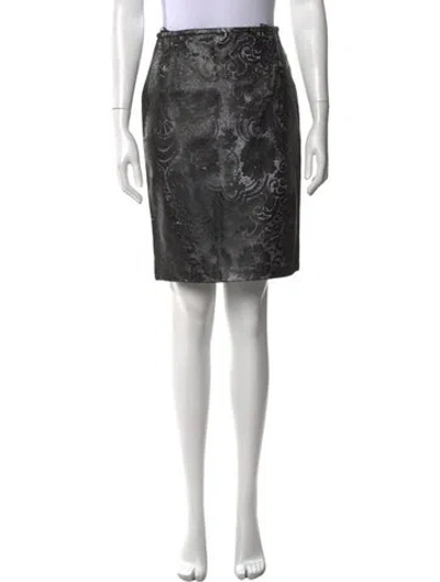 Pre-owned Escada Lamb Leather Mini Skirt In Black