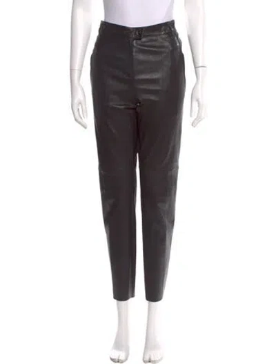 Pre-owned Escada Lamb Leather Skinny Leg Pants In Black