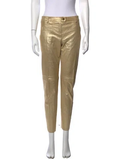 Pre-owned Escada Lamb Leather Straight Leg Pants
