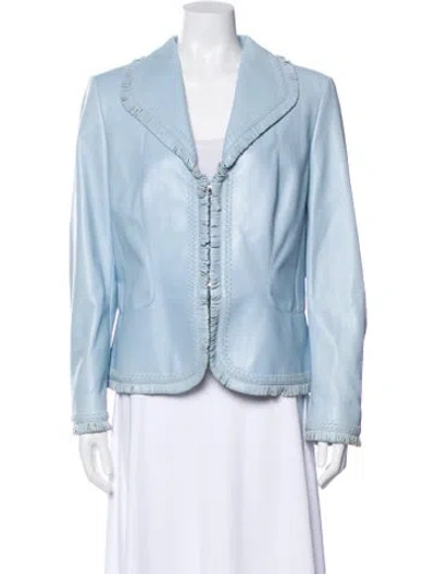 Pre-owned Escada Lambskin Blazer In Blue