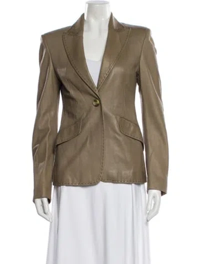 Pre-owned Escada Lambskin Blazer In Gold