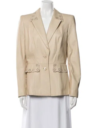 Pre-owned Escada Lambskin Blazer In Neutral