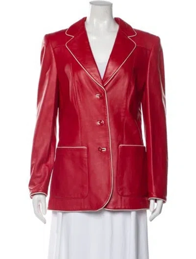 Pre-owned Escada Lambskin Blazer In Red