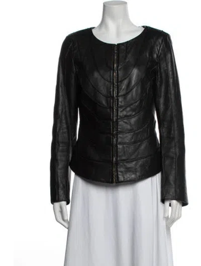 Pre-owned Escada Lambskin Jacket In Black