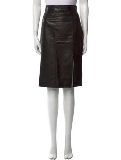 Pre-owned Escada Lambskin Knee-length Skirt In Brown