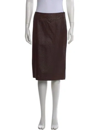 Pre-owned Escada Lambskin Knee-length Skirt In Brown