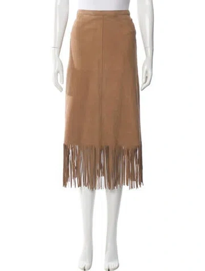 Pre-owned Escada Lambskin Knee-length Skirt In Neutral