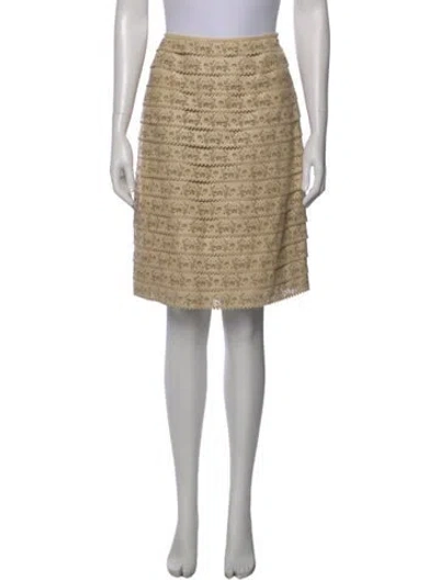 Pre-owned Escada Lambskin Knee-length Skirt In Neutral
