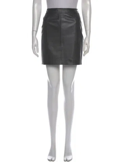 Pre-owned Escada Lambskin Mini Skirt In Black