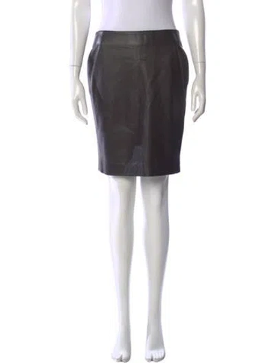 Pre-owned Escada Lambskin Mini Skirt In Gray