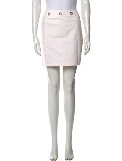 Pre-owned Escada Lasercut Accents Mini Skirt In White
