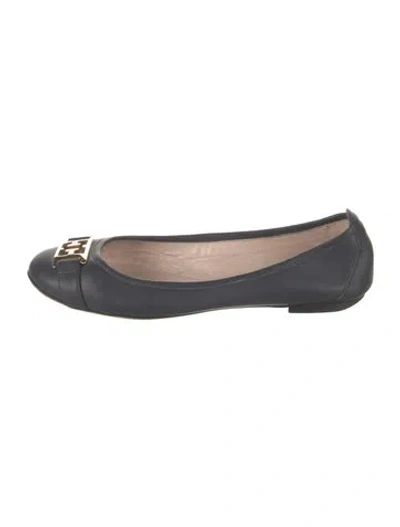 Pre-owned Escada Leather Ballet Flats In Blue